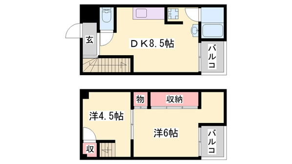 ビレッジハウス書写台の物件間取画像